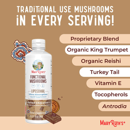 MaryRuth Organics Mushroom, Mushroom Supplement, Mushroom Liquid Vitamin, Reishi Mushroom Supplement for Immune Support, Turkey Tail Vitamin for Stress Relief, Vegan, Non-GMO, Gluten Free, 15.22 Fl Oz MARYRUTH'SUS supplements