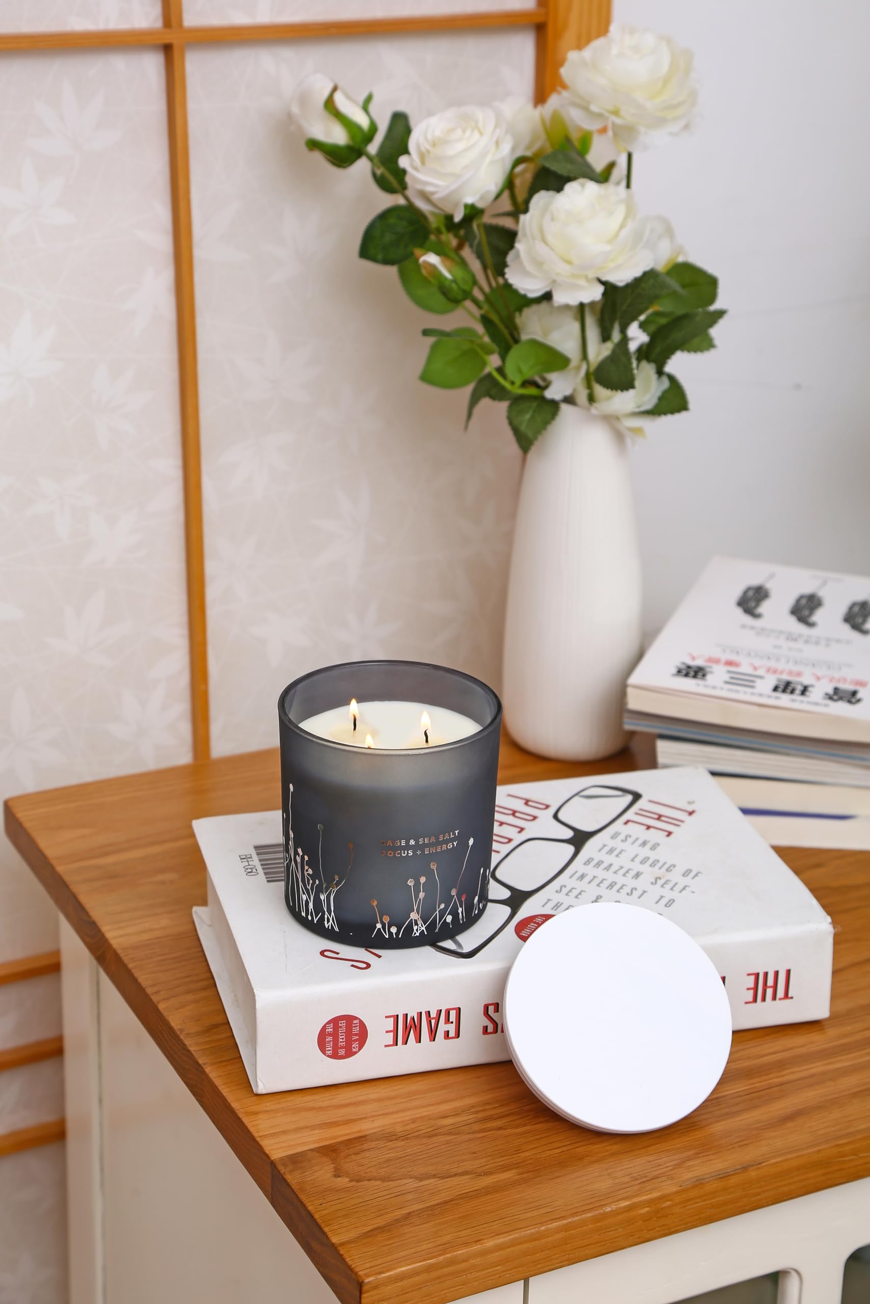White Sage Sea Salt 3 Wick Candle 14.5 oz | Sage Candles for Cleansing House | Large Soy Candles GIFTAWAYAu supplements