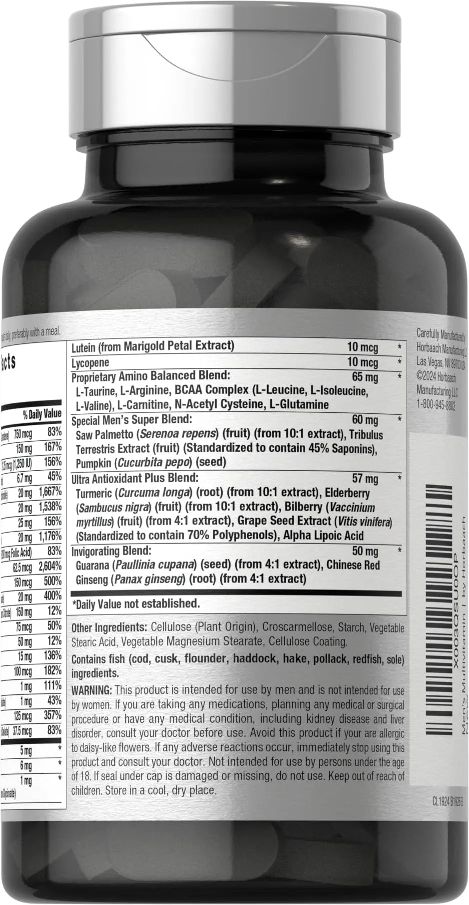 Horbäach Mens Multivitamin | 60 Caplets | Advanced Formula | with Vitamin C, D, Magnesium, Minerals & More | HorbäachAu supplements