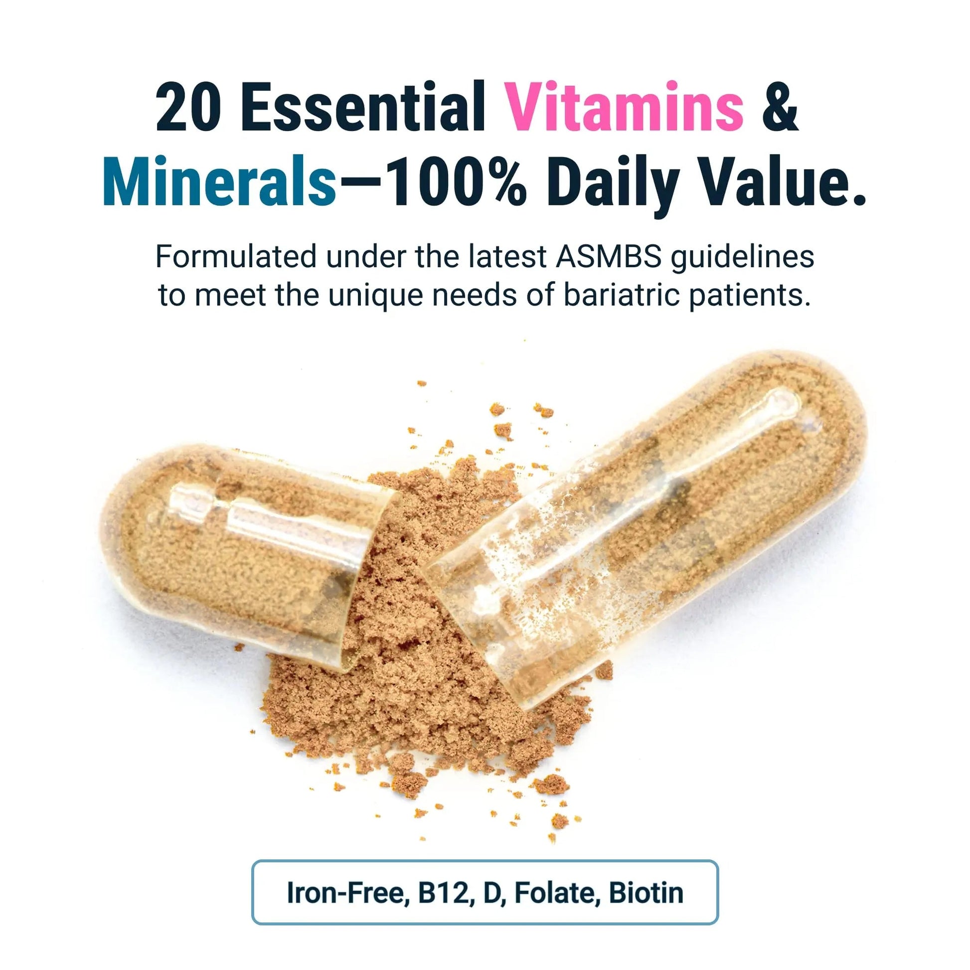 BariatricPal Multivitamin ONE 1 per Day! Bariatric Multivitamin Capsule Iron Free | Easy to Swallow Capsule | BariatricPalAu supplements