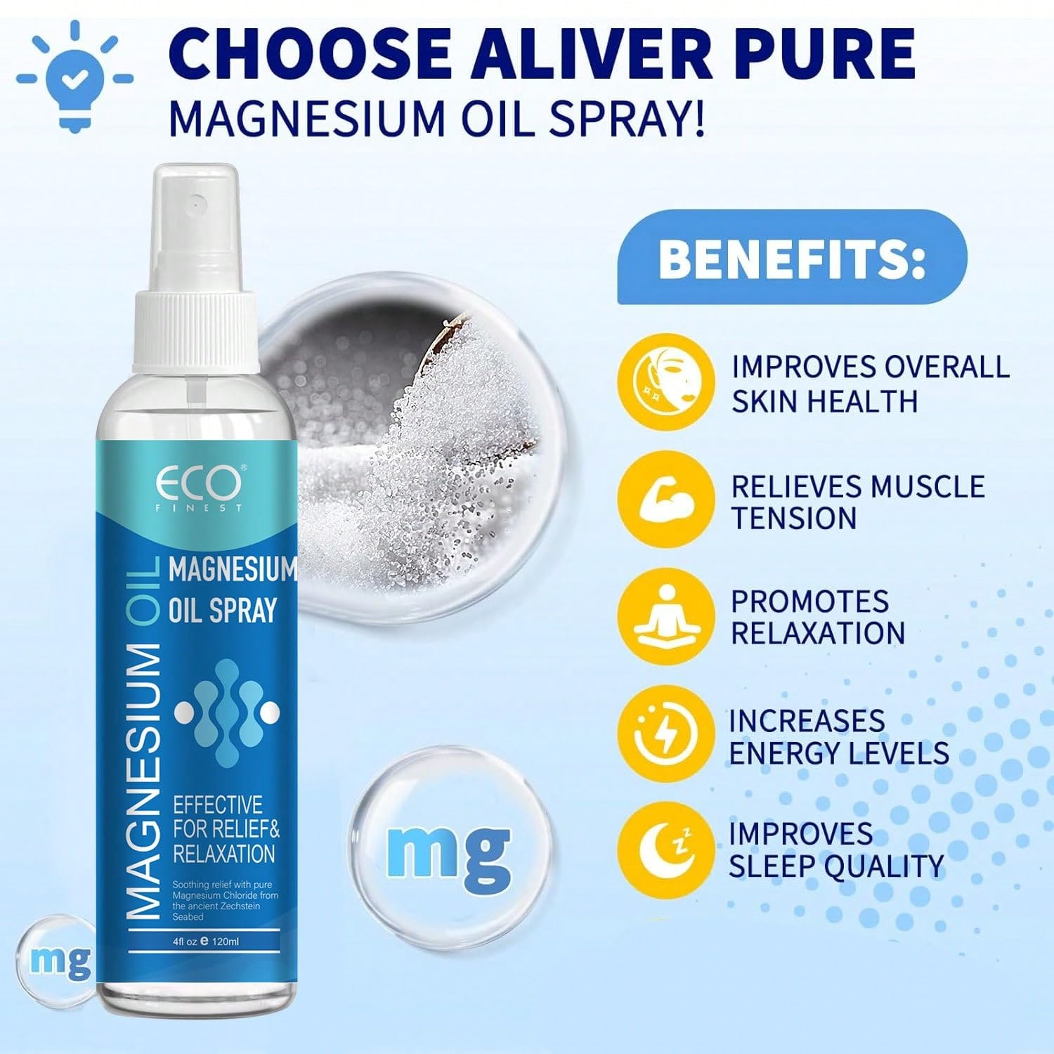 Magnesium Oil Spray For Muscle & Joint Relief – Natural Relaxation & Sleep Support, 4oz Fast-Absorbing Body Mist genericAu supplements