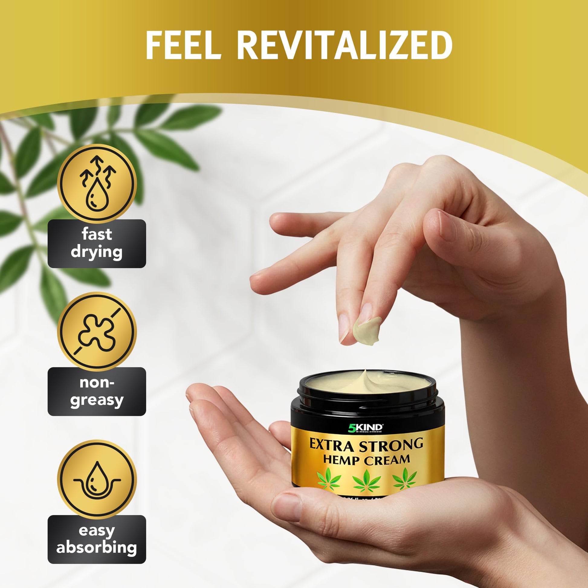 5kind Extra Strong Hemp Cream 6.76 fl oz - Maximum Strength - Natural Topical Cream - Muscle Rub for Lower Back, Joints, Neck, Knees, Shoulders 5kind clinical skincareAu supplements