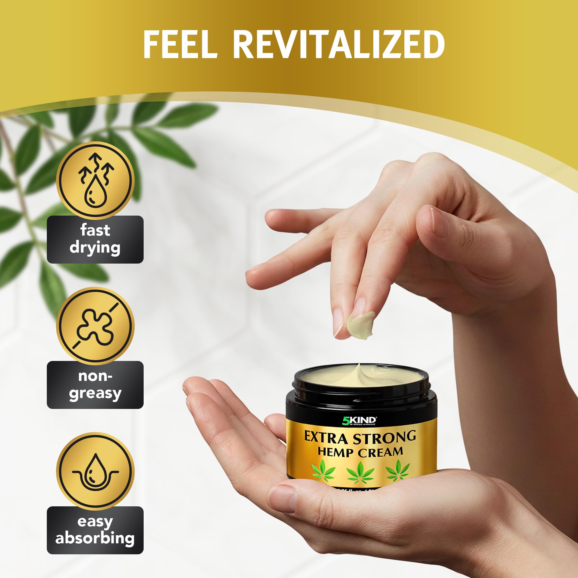 5kind Extra Strong Hemp Cream 6.76 fl oz - Maximum Strength - Natural Topical Cream - Muscle Rub for Lower Back, Joints, Neck, Knees, Shoulders 5kind clinical skincareAu supplements