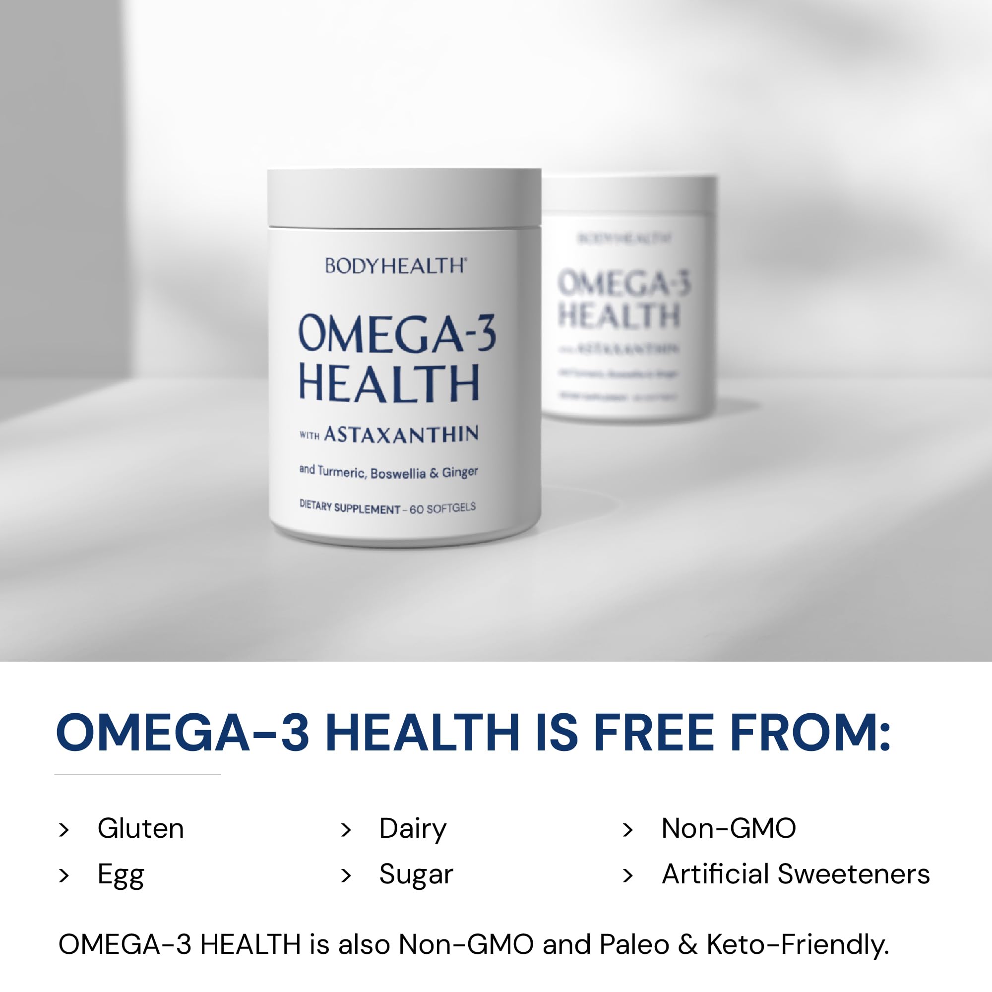 BodyHealth Omega 3 Health, Fish Oil Supplement for Women and Men, Heart and Brain Health, Fish Oil Pills, Fatty Acid Supplements, Omega 3 Vitamins - 60 Soft Gels BodyHealthAu supplements