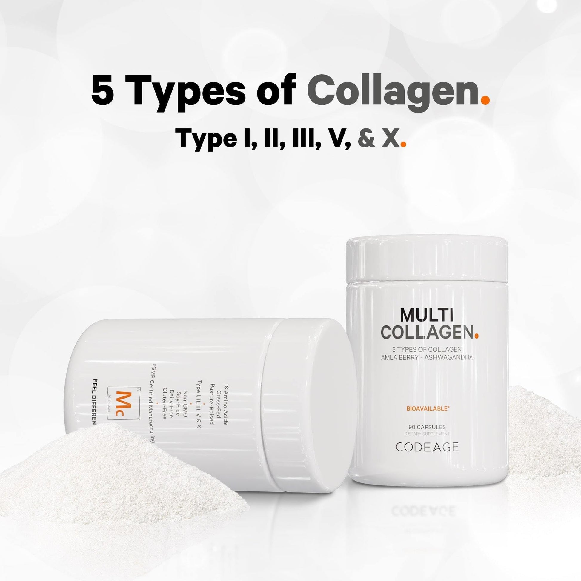 Codeage Multi Collagen Protein Capsules & Probiotics for Women Bundle | Multi Collagen Pills, Collagen Types I, II, II, V & X, 90 Count | Prebiotics & Probiotics for Women - Soy & Dairy Free, 60 Count CodeageAu supplements