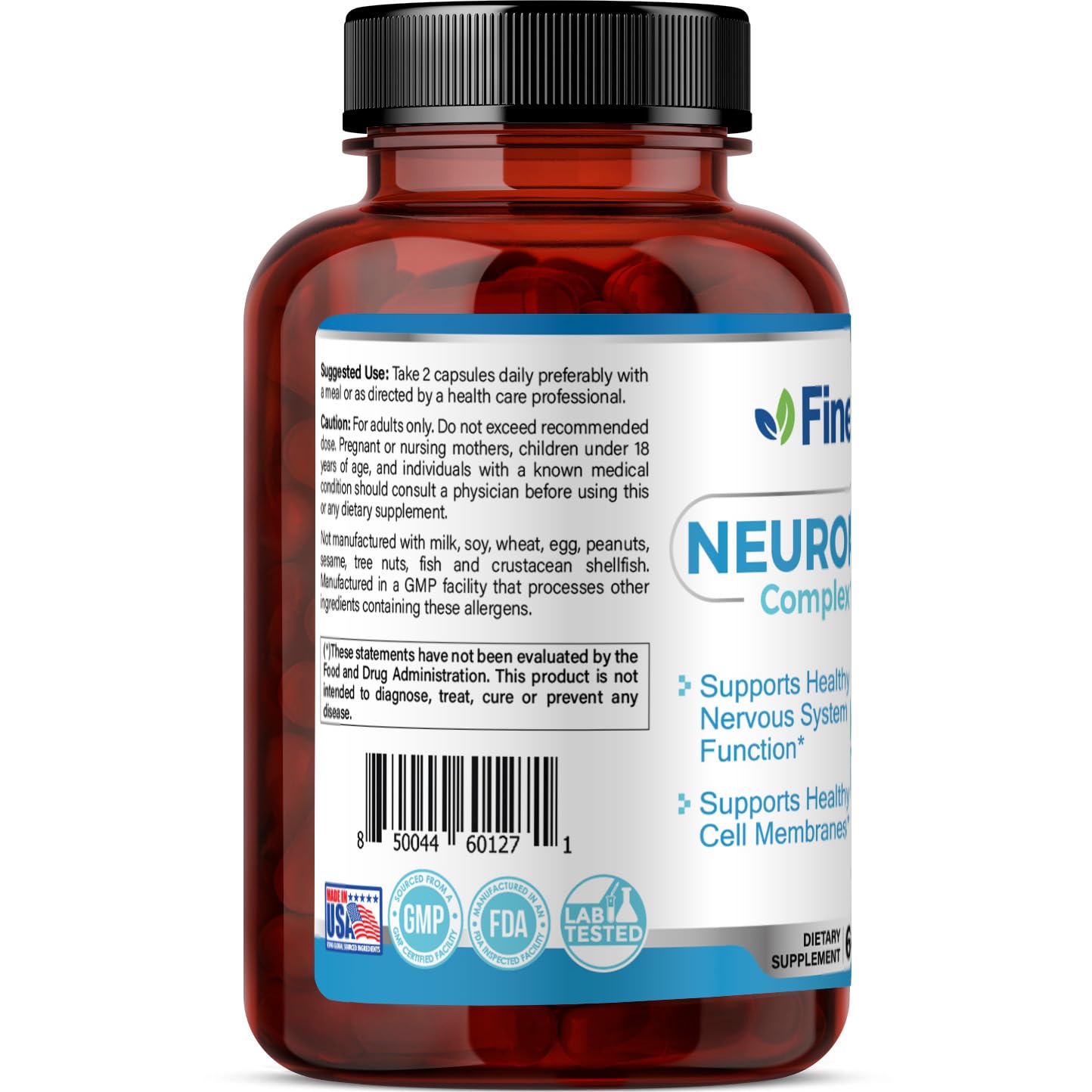 FineLand NEUROMATRIX Complex Formula, Advanced Cognitive and Nerve Support Supplement, High Potency Vitamin B12, Alpha Lipoic Acid and Acetyl-L-Carnitine, 60 Capsules FineLandAu supplements