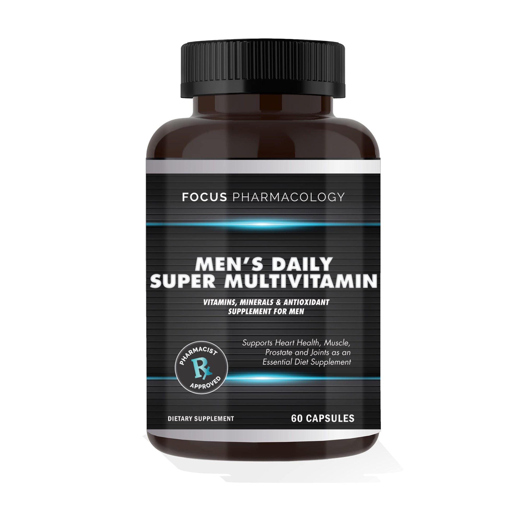 Focus Pharmacology Men's Daily Super Multi-Vitamin for Men - 60 Ct Blend of Vitamins, Minerals, Plus Herbs for Prostate Health and General Energy/Focus Focus PharmacologyAu supplements
