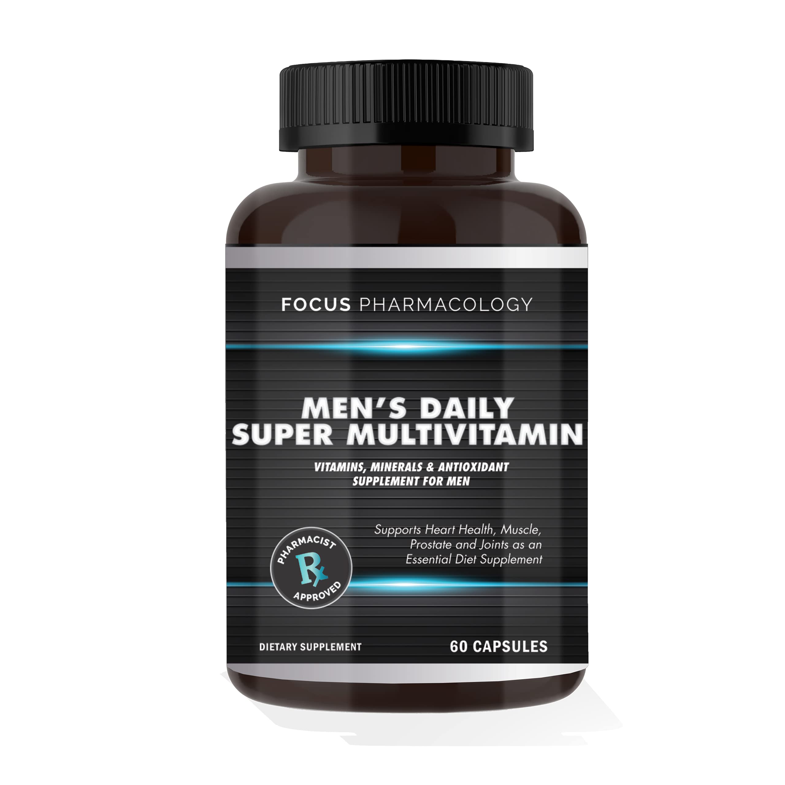 Focus Pharmacology Men's Daily Super Multi-Vitamin for Men - 60 Ct Blend of Vitamins, Minerals, Plus Herbs for Prostate Health and General Energy/Focus Focus PharmacologyAu supplements