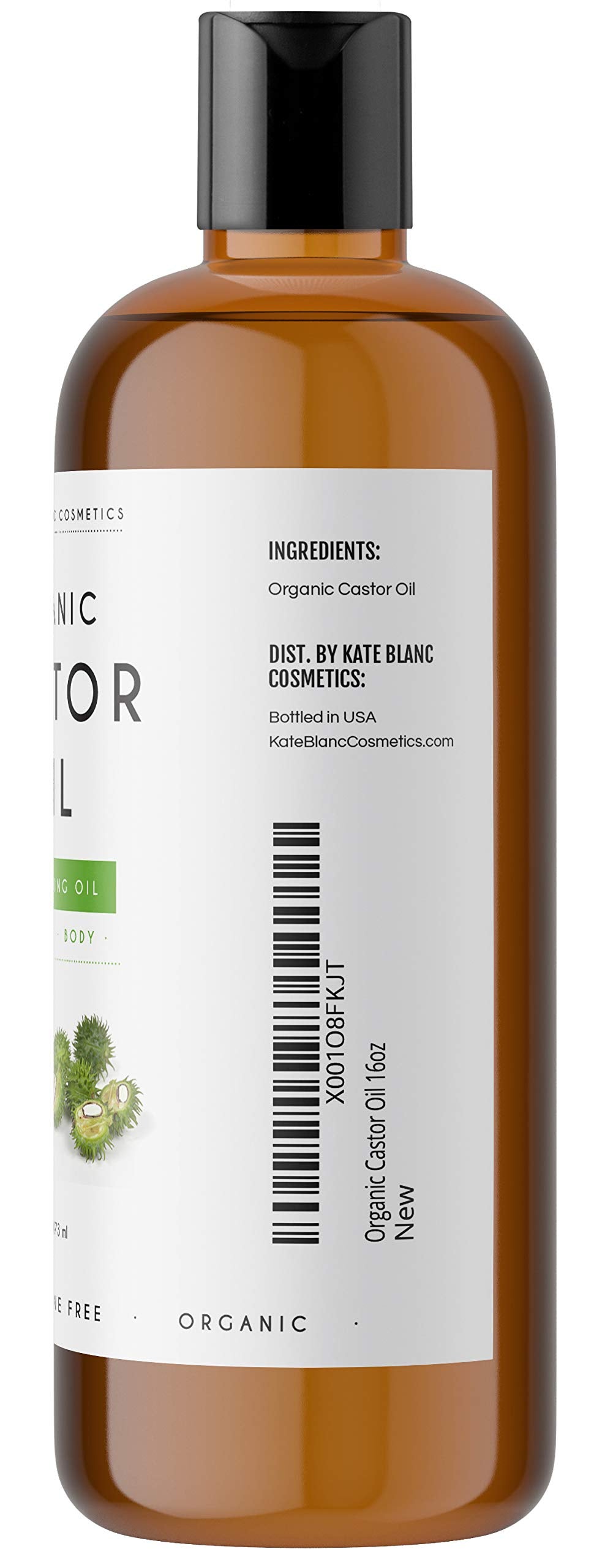 Kate Blanc Cosmetics Castor Oil 16oz - USDA Certified Organic. Cold-Pressed, 100% Pure Kate Blanc CosmeticsAu supplements