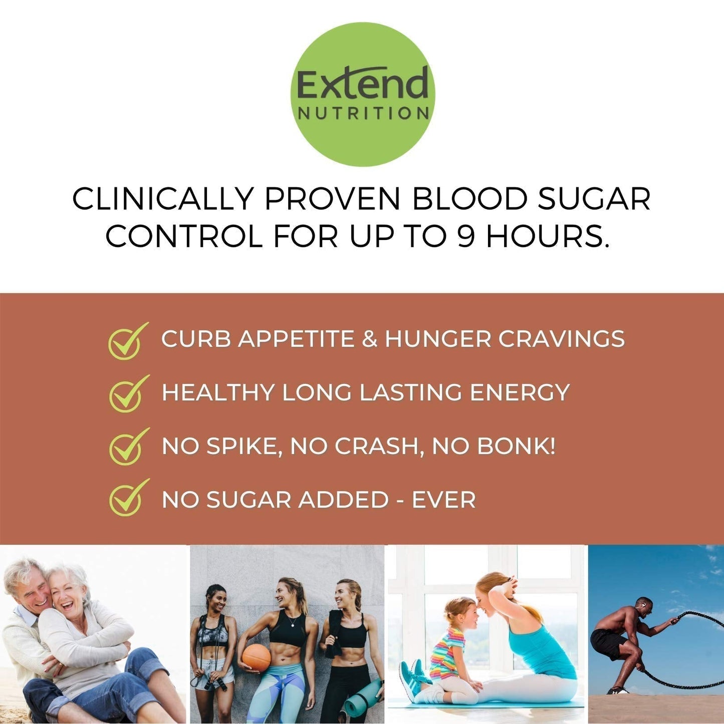 Extend Nutrition Diabetic Snacks for Sugar Control, Low Carb, Low Sugar, Low Calorie Snacks Extend BarUS supplements