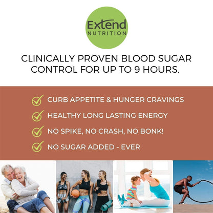 Extend Nutrition Diabetic Snacks for Sugar Control, Low Carb, Low Sugar, Low Calorie Snacks Extend BarUS supplements