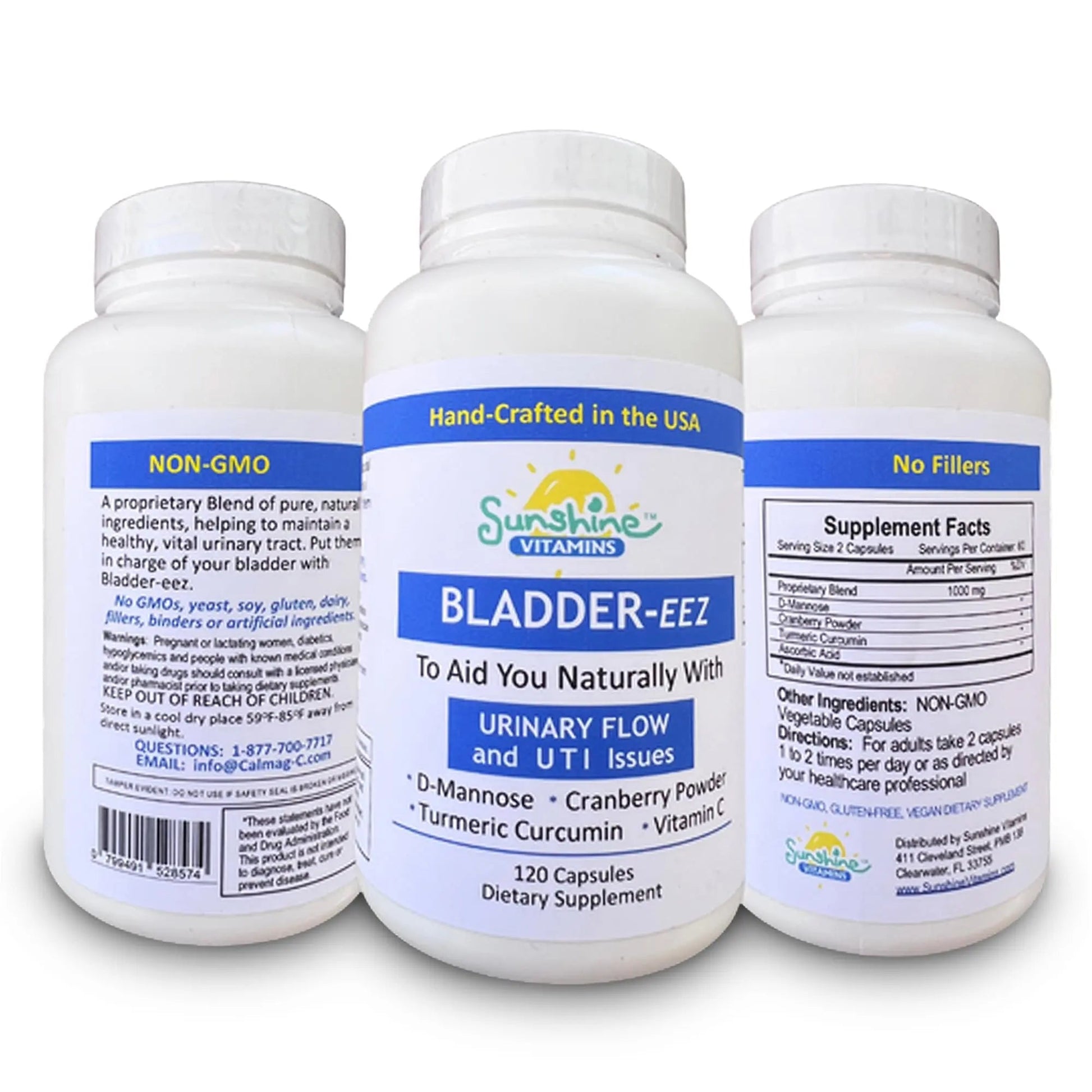 Sunshine Vitamins Bladder-EEZ | All-Natural Bladder Infection UTI Relief Support for Women with D-Mannose | Urinary Tract Infection Health with Immune System Support (1 Bottle of 120 Capsules) Sunshine VitaminsAu supplements
