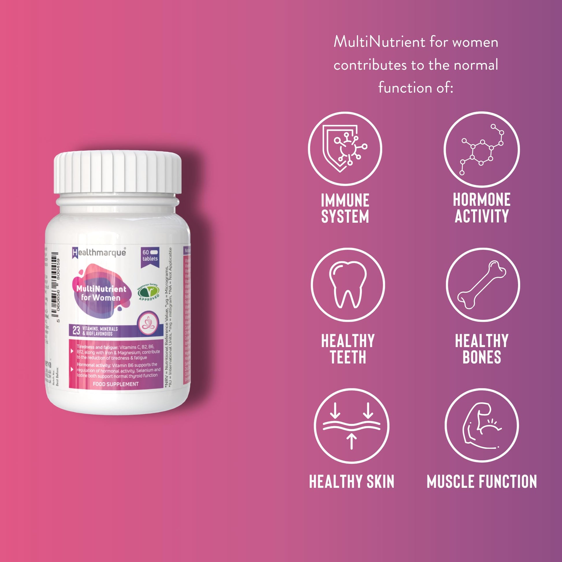 Premium Daily Multivitamin Tablets for Women - 23 Essential Vitamins, Minerals & Bioflavonoids HealthmarqueAu supplements