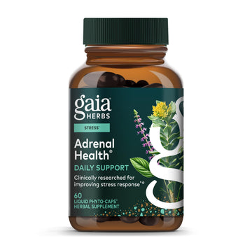 Gaia Herbs Adrenal Health Daily Support - Herbal Supplement with Ashwagandha, Holy Basil & Schisandra - Help Maintain Healthy Energy & Stress Levels* - 60 Vegan Liquid Phyto-Caps (30 Servings) Gaia HerbsAu supplements