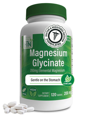 Magnesium Glycinate - Muscle, Nerves, Relaxation & Sleep Supplement | 200mg Elemental Magnesium Fully Reacted Chelated | Gentle on the Stomach | Non-GMO 120 Tablets | by Health Thru Nutrition Health Thru NutritionAu supplements