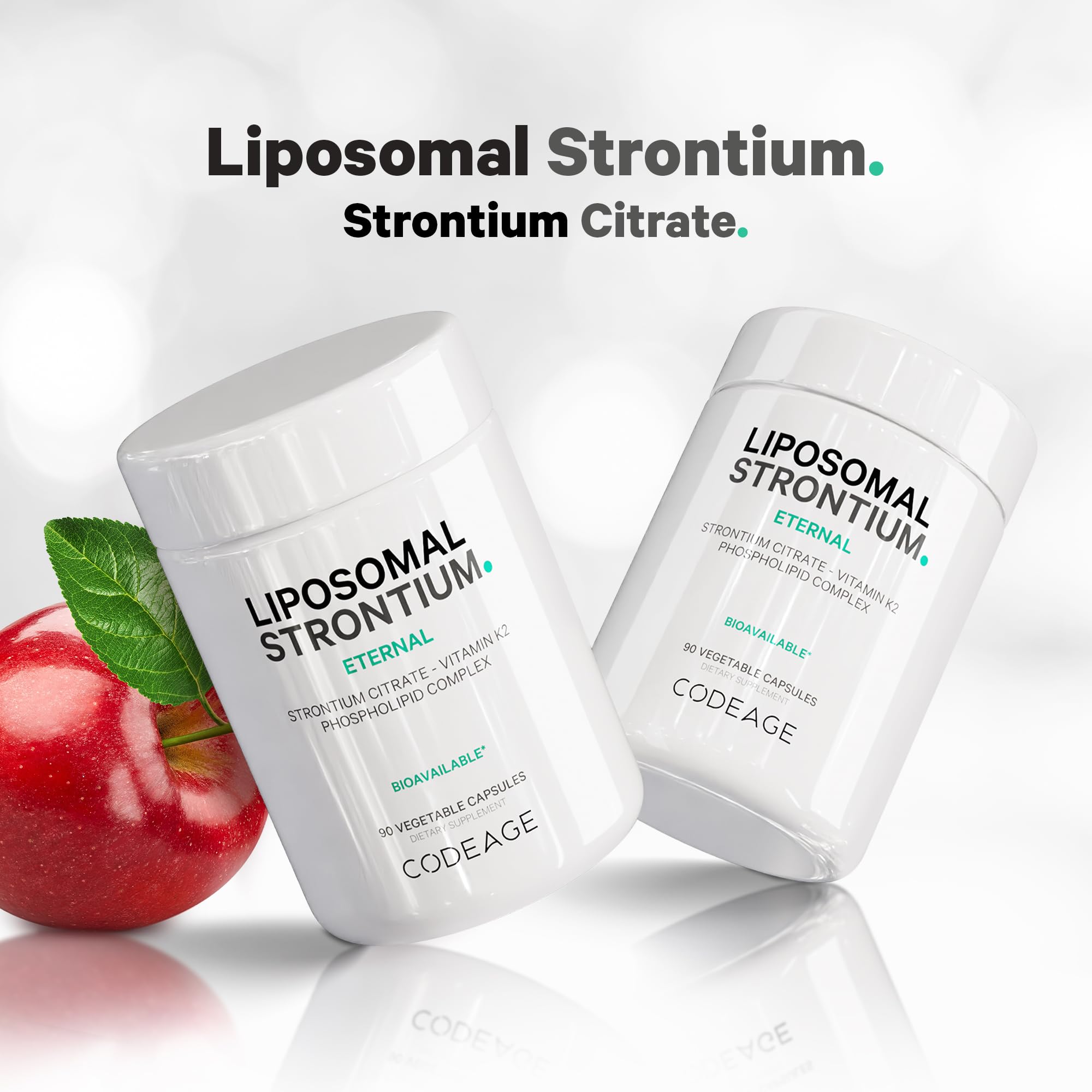 Codeage Liposomal Strontium Supplement - Strontium Citrate, Vitamin K2 MK-7, Liposomal Delivery, Non-GMO, Gluten-Free - 90 Capsules CodeageAu supplements