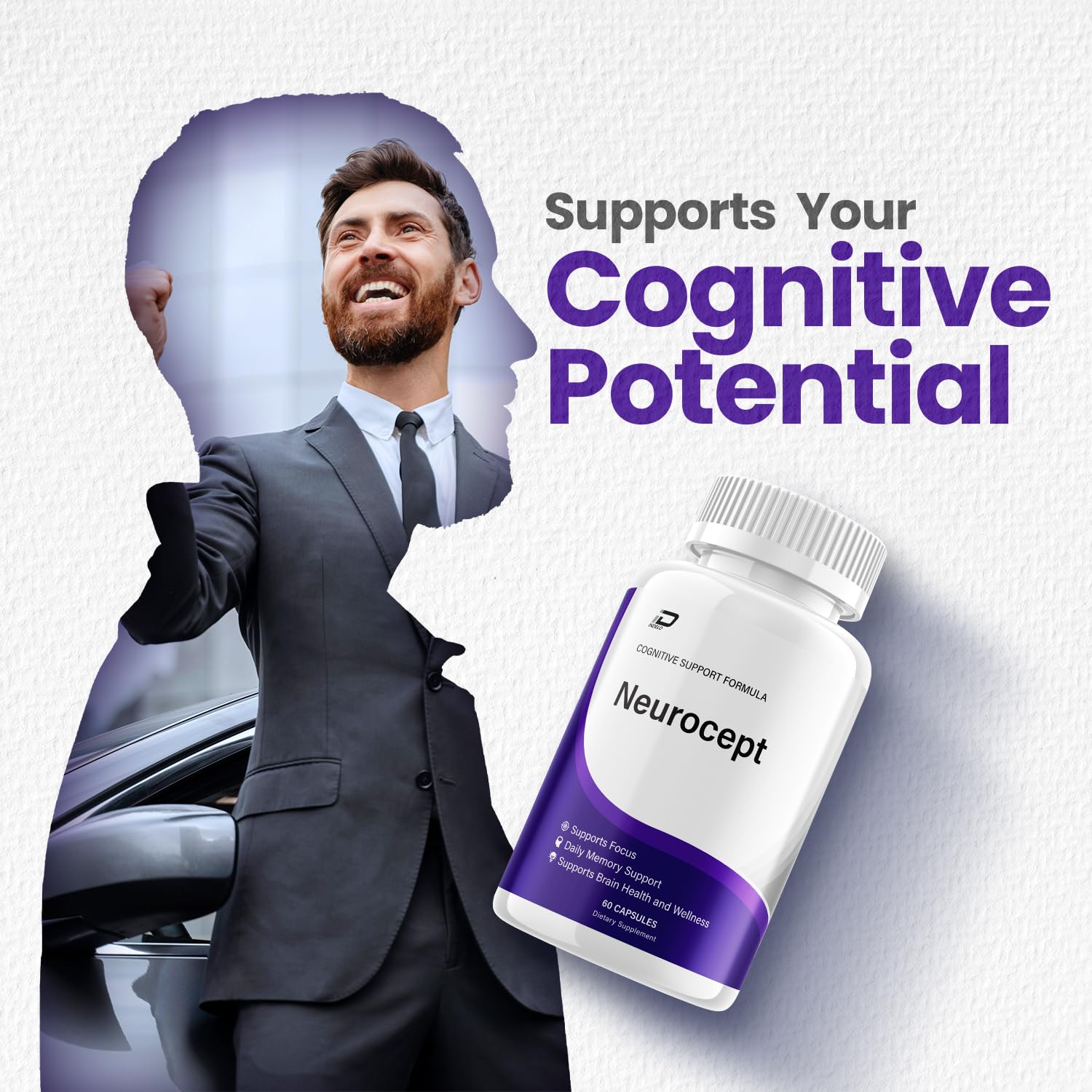 Neurocept Supplement Capsules – All Natural Maximum Strength Formula, Focus & Memory Support (2 Pack – 120 Capsules) IndeloAu supplements