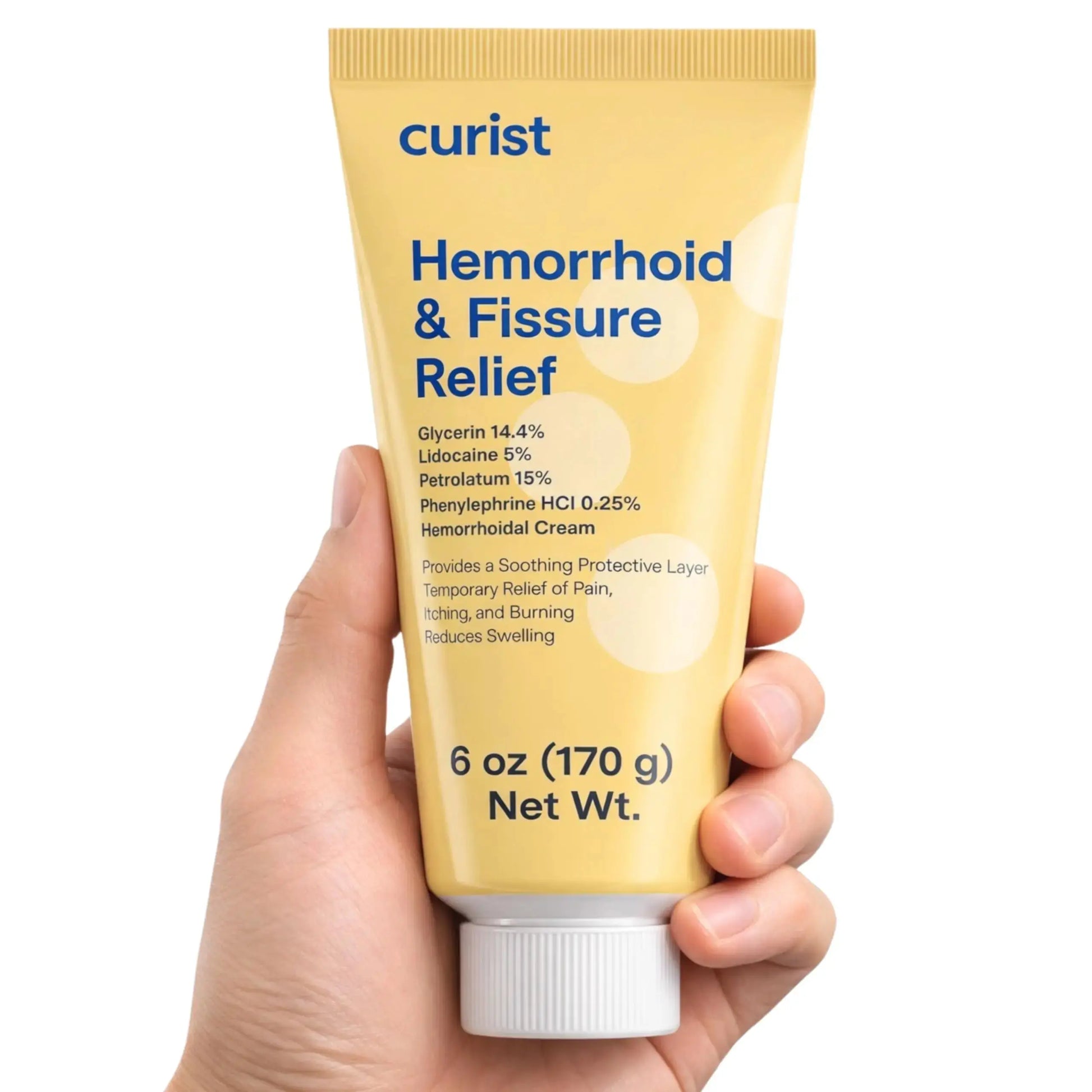 Curist Fissure and Hemorrhoid Cream with Lidocaine 5% and Phenylephrine HCl - Numbing Anal Fissure Cream Temporarily Shrinks Hemorrhoids - Reduces Itching, Swelling, & Burning - Huge Tube - 6oz CuristAu supplements