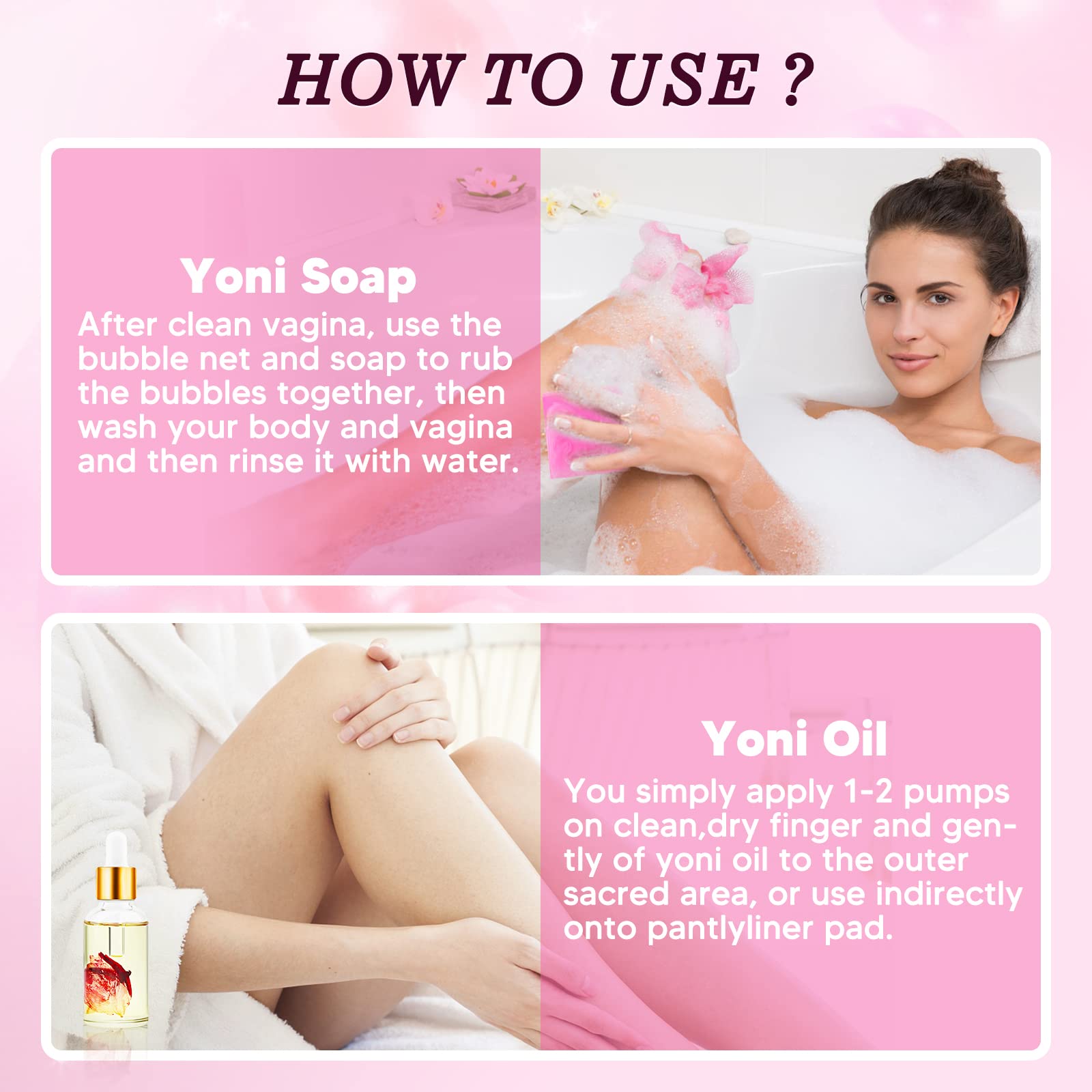 Feminine Wash & Yoni Oil & Yoni Soap Set for Women, Yoni Wash for Vaginal Ph Balance Remove Odor BASSIAu supplements