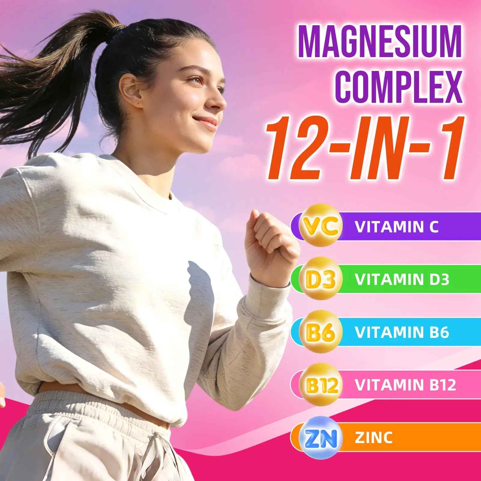 2 Pack Magnesium Complex Gummies – with 12 Forms of Magnesium Plus Vitamins B6, B12 & C. Vegan Strawberry Gummies to Support Mood, for Adults, 120 Count BVIVLOOnz supplements