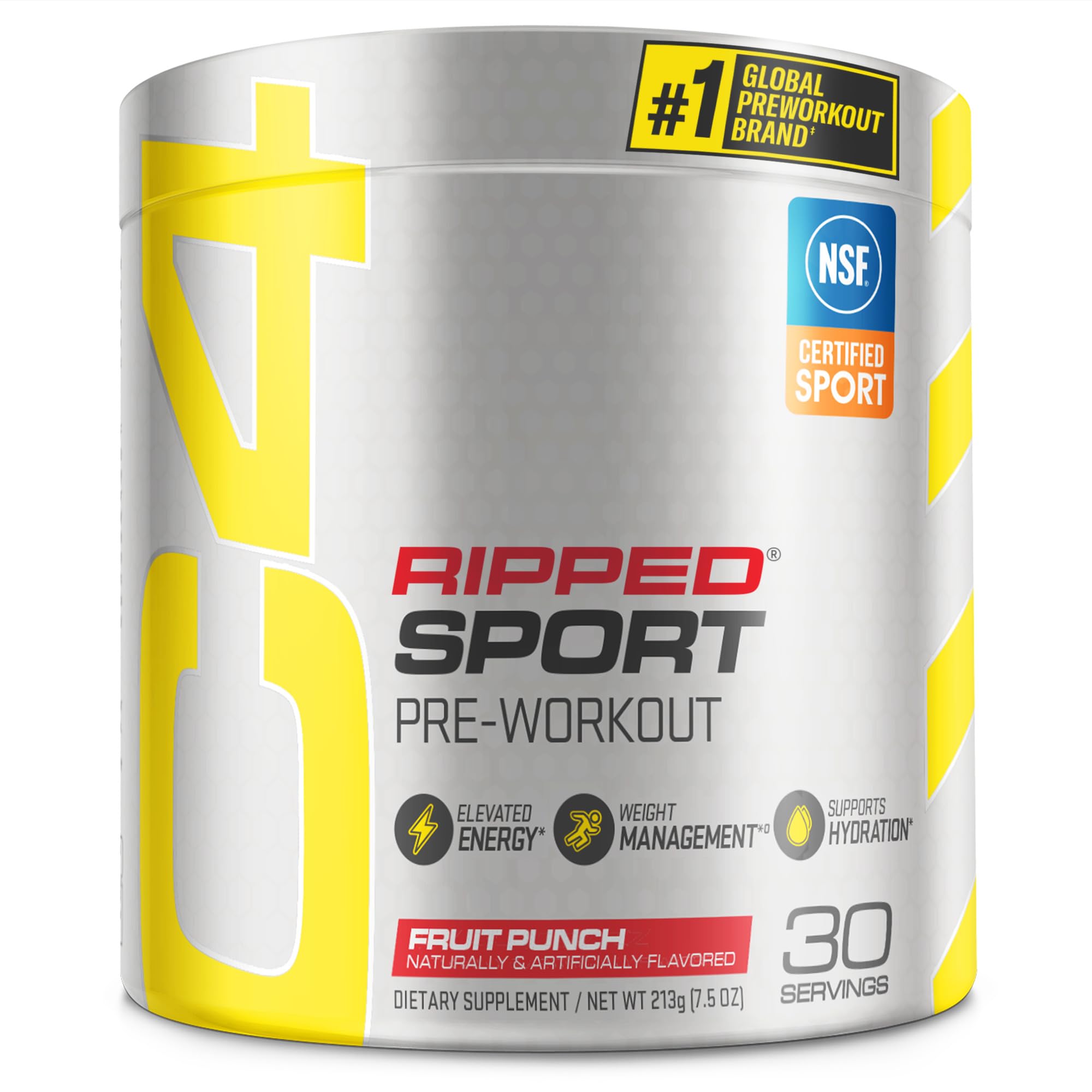 C4 Ripped Sport Pre Workout Powder Fruit Punch - NSF Certified for Sport + Sugar Free CellucorUS supplements