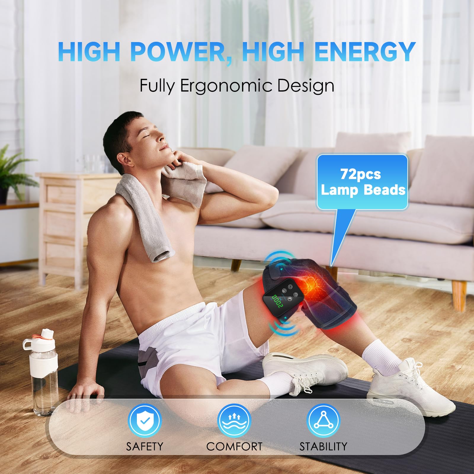 Red Light Therapy Knee Brace: Pain Relief Infrared Heating Pad 72 LED Heat Lamp Pain Relief AstarexinAu supplements