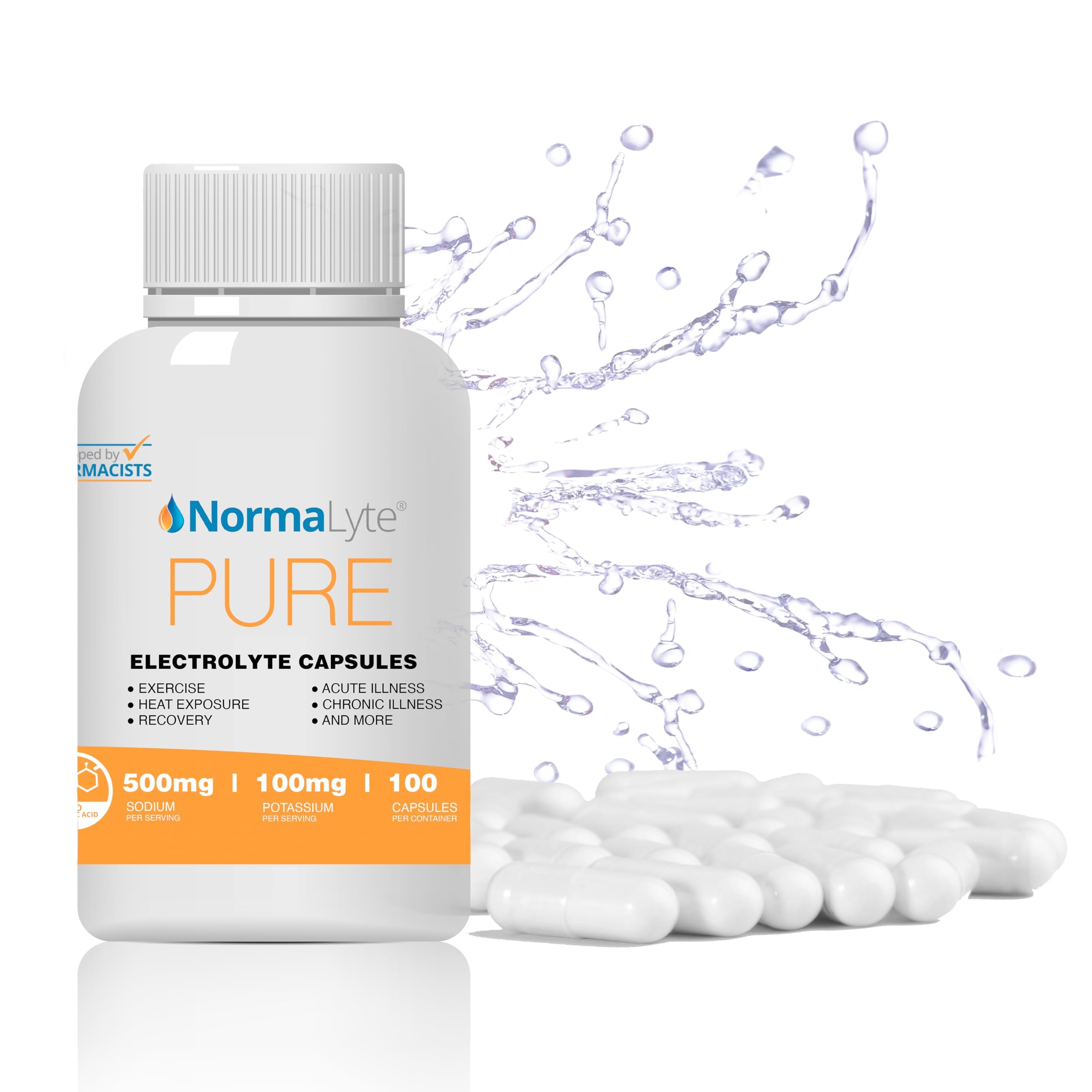 NormaLyte Electrolyte Capsules - Replenish Electrolytes for Peak Performance - Hydration Salt Pills with Essential Minerals for Energy Boost, and Muscle Recovery - 100ct/Bottle NormaLyteAu supplements