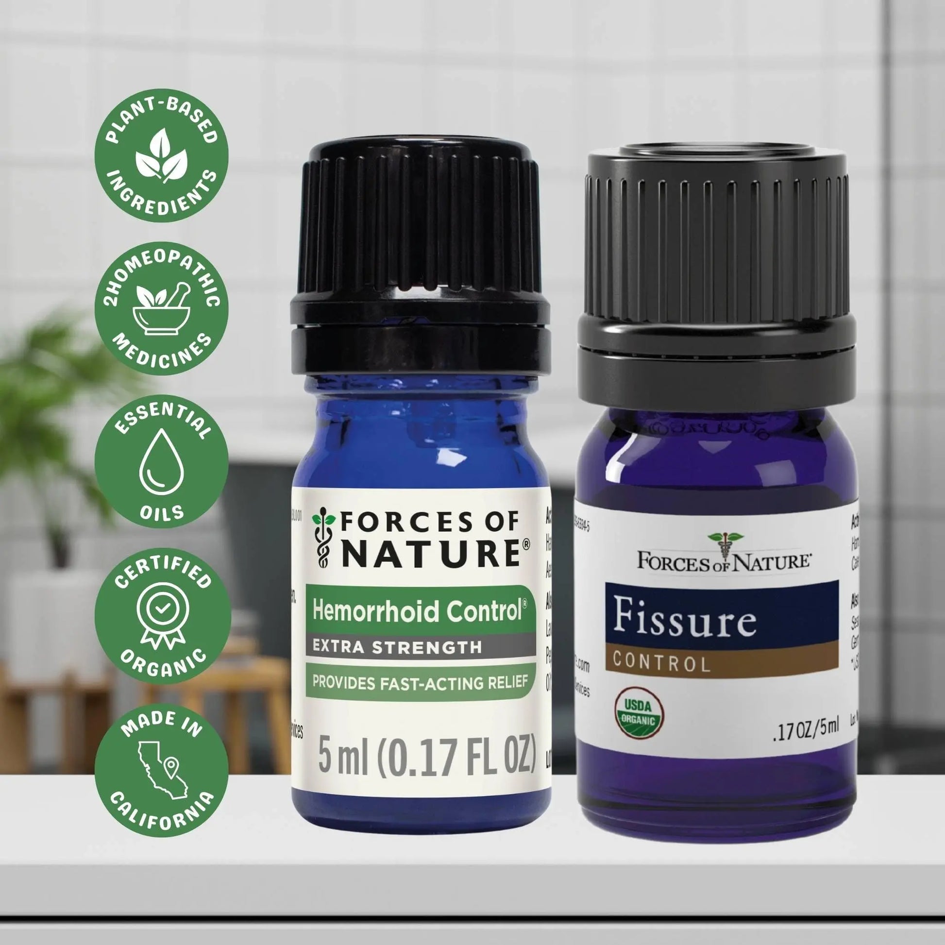 Forces of Nature Hemorrhoid Control Extra Strength (5ml) + Organic Fissure Care (5ml) | Virtual Bundle Forces of NatureAu supplements