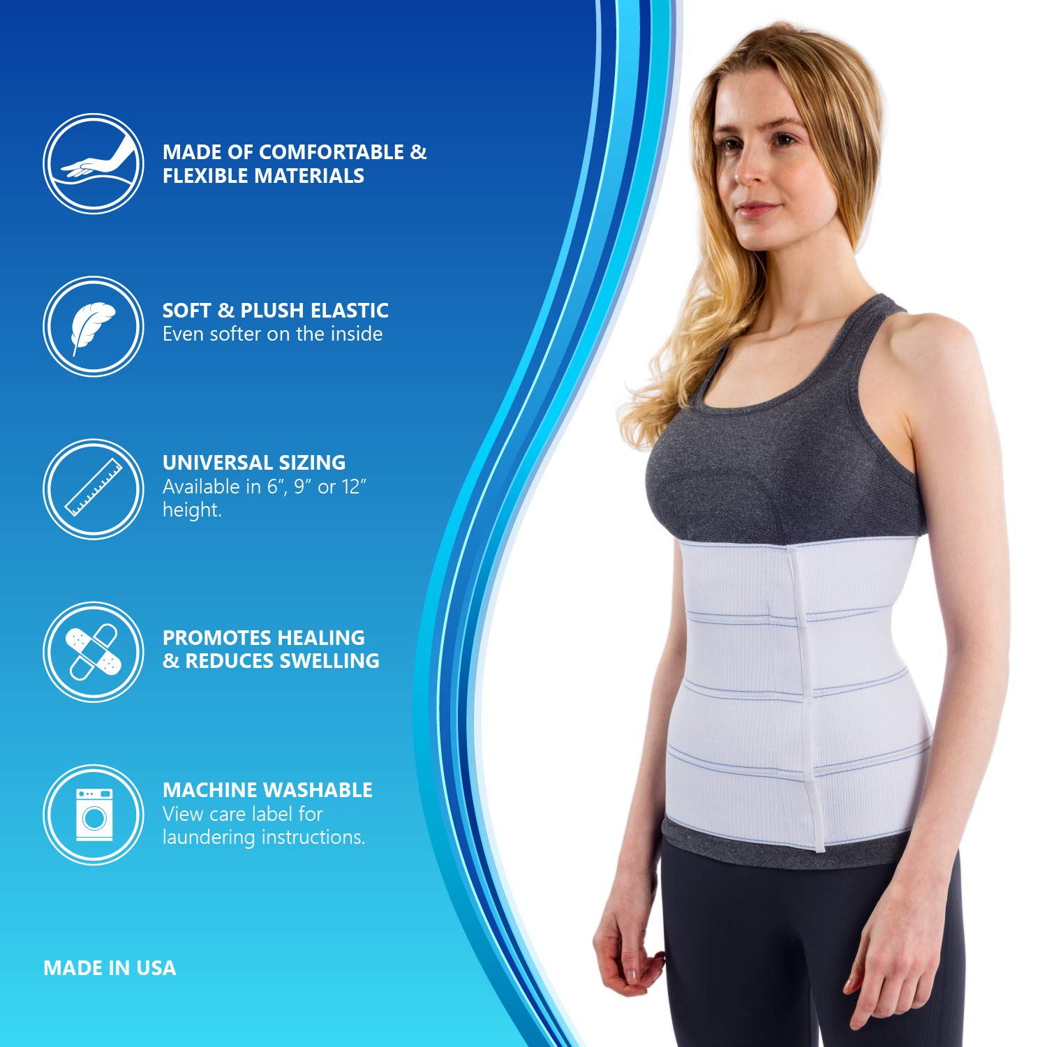NYOrtho Abdominal Binder Lower Waist Support Belt - Compression Wrap for Men and Women NYOrthoAu supplements