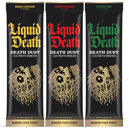 Liquid Death Electrolyte Death Dust - Hydration Powder Packets - 3 Flavors - 12-Stick Liquid DeathUS supplements