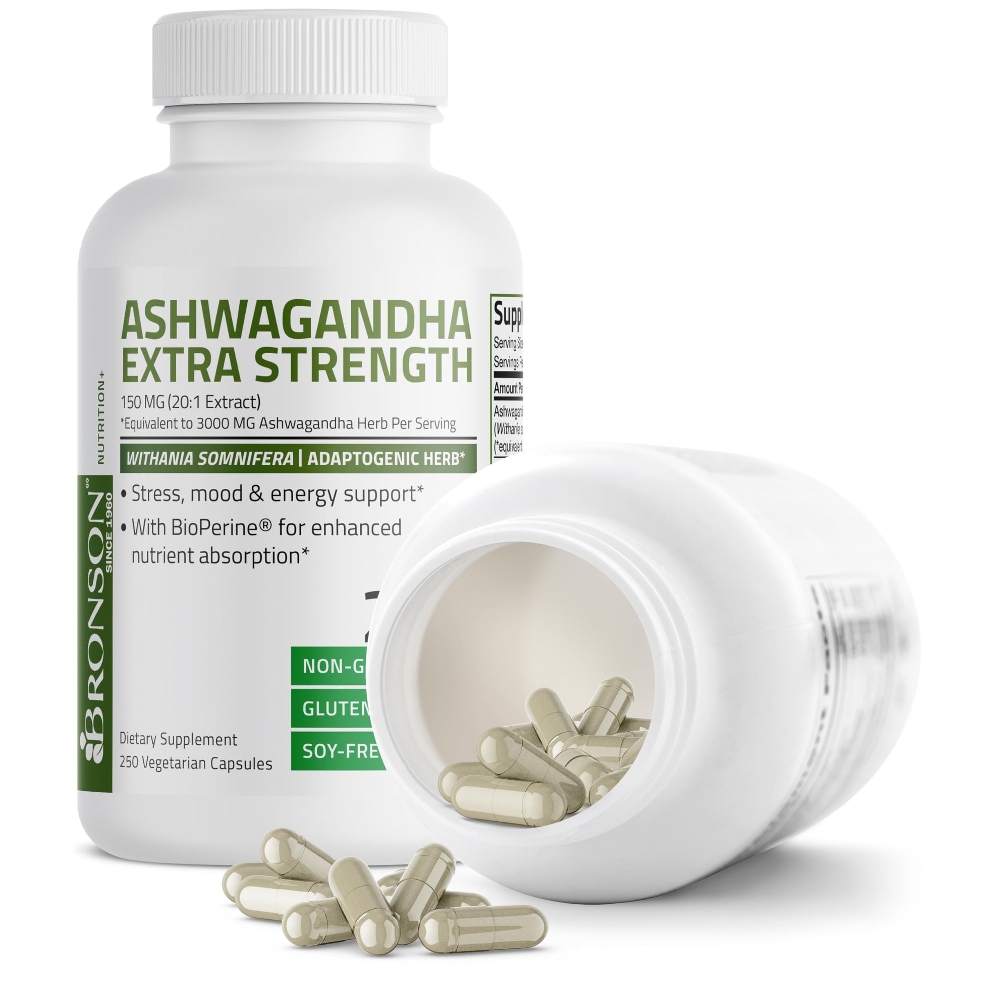 Bronson Ashwagandha Extra Strength 3000 mg Stress & Mood Support with BioPerine BronsonAu supplements