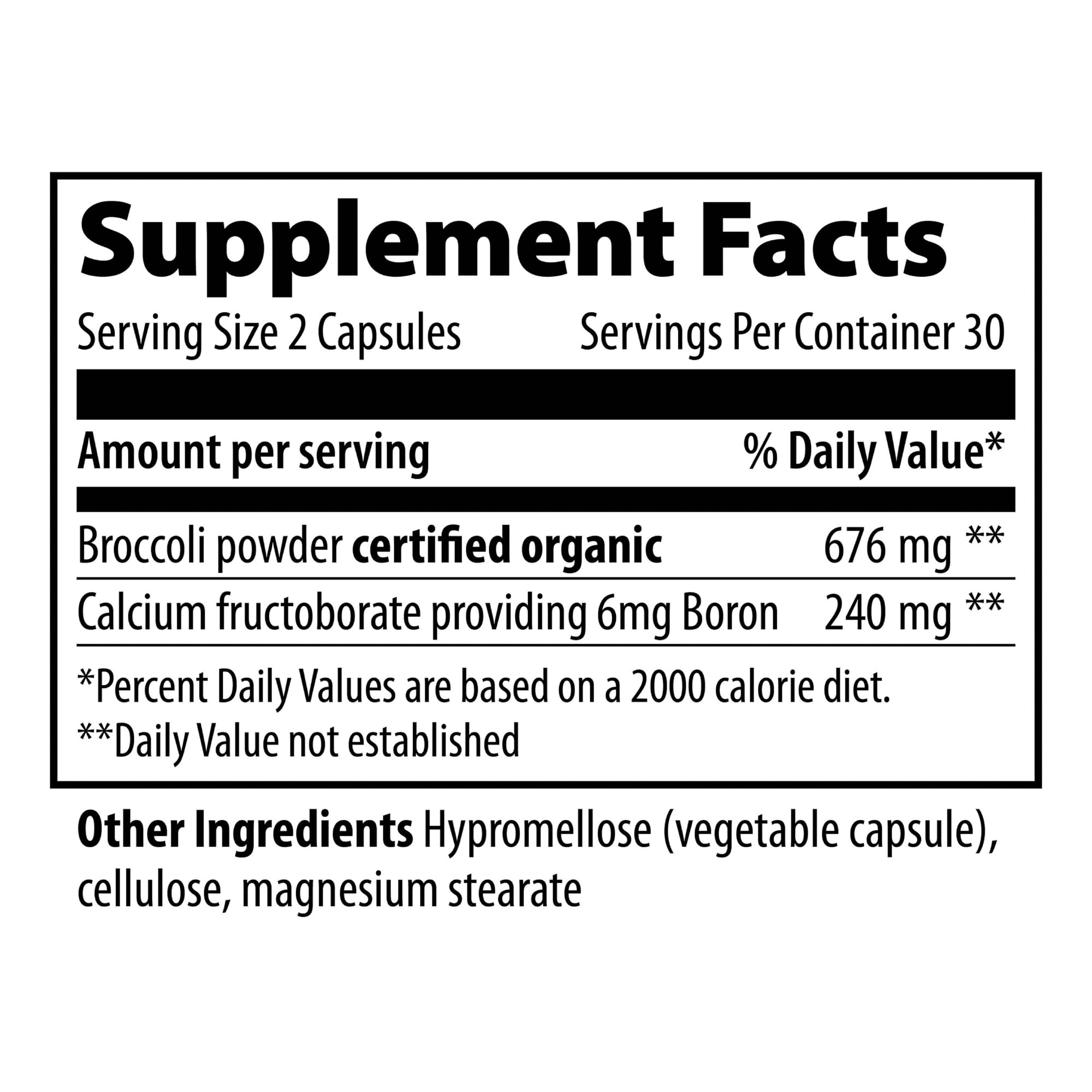 Vibrant Health - Super Natural Boron, Support for Healthy Joints, Hormone Levels, and Connective Tissue with Calcium Fructoborate and Broccoli Powder, Gluten Free, Vegetarian, Non-GMO, 60 Count Vibrant HealthAu supplements