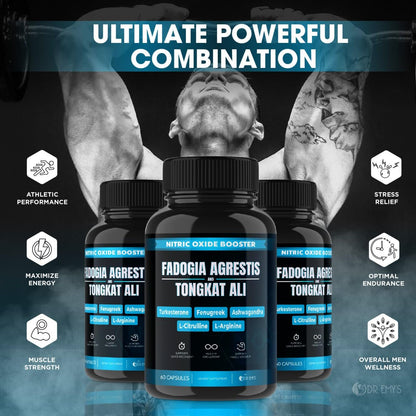 (2 Pack) Tongkat Ali Fadogia Agrestis Nitric Oxide Ashwagandha Supplement for Men Dr. Emy'sUS supplements