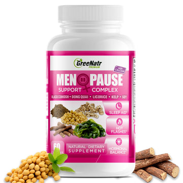 GreeNatr Menopause Supplements for Women - Perimenopause Supplements Women with Dong Quai & Black Cohosh for Menopause Hot Flashes - Menopause Support for Sleep Quality & Hormone Balance - 60 Caps GreeNatrAu supplements