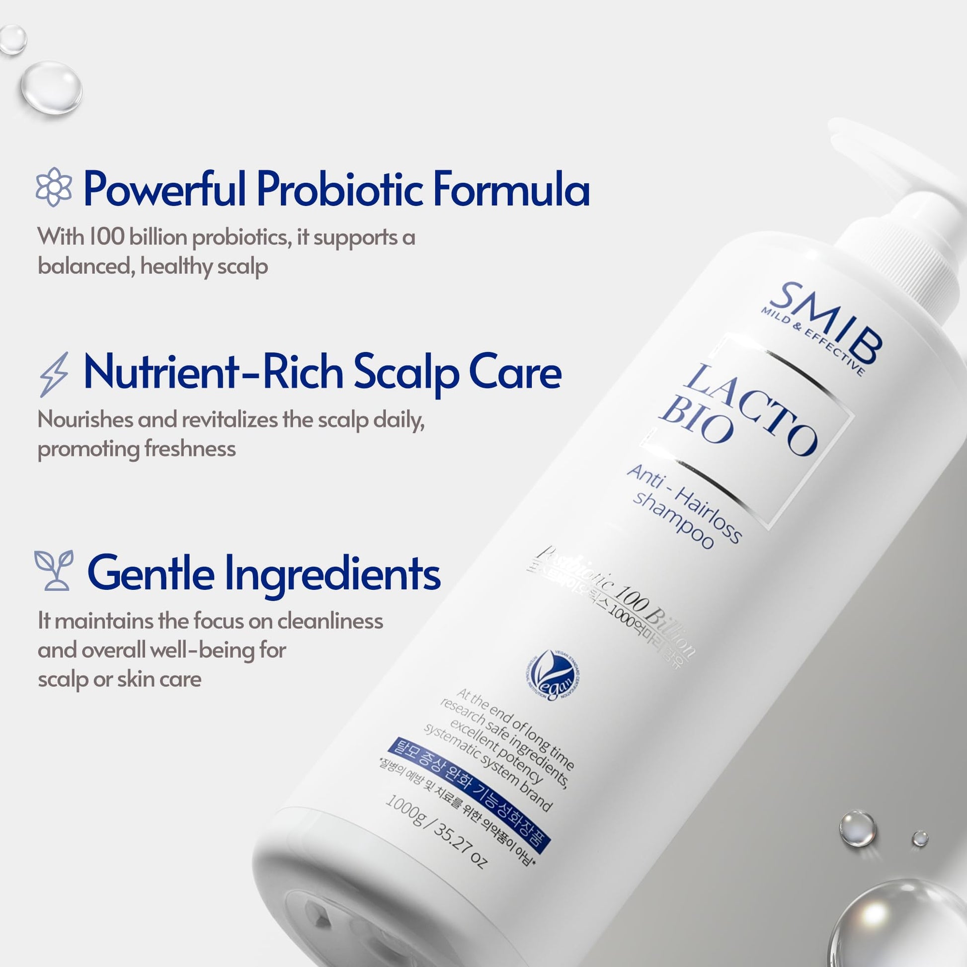 SMIB Lactobio Shampoo – With 100 Billion Postbiotics – For Fuller-Looking Hair and Scalp Care – Korean-Inspired Formula (35.27 oz) SMIBAu supplements