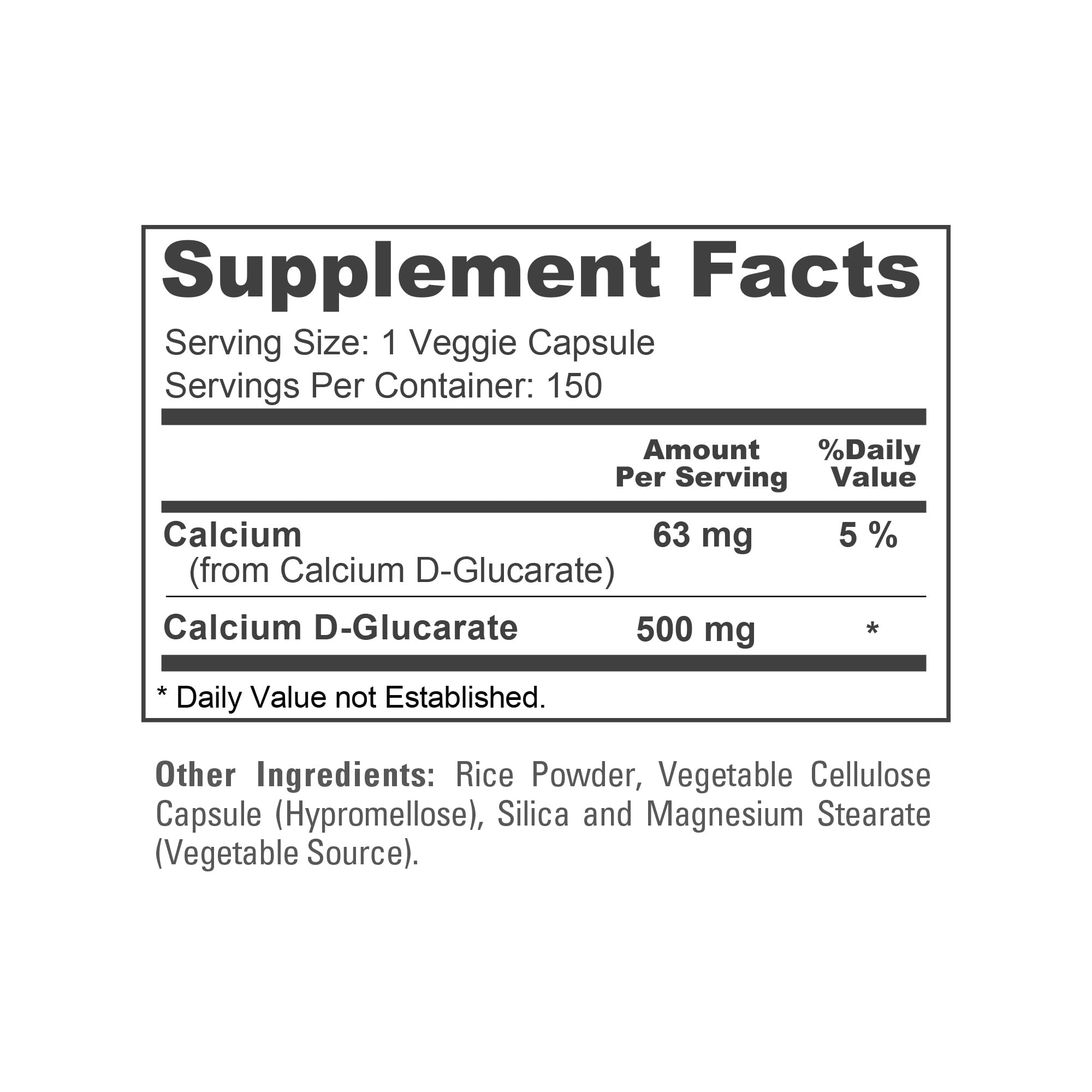 NusaPure Calcium D-Glucarate 500 mg 150 Veggie Caps, Vegan, Non-GMO, Gluten-Free NusaPureAu supplements