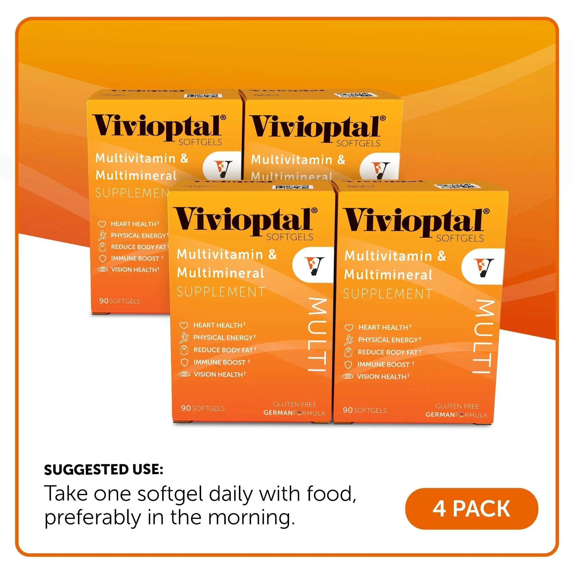 Vivioptal Multi, 90 Softgels (1 Year Supply), Multivitamin & Multimineral, Gluten Free, German Formula Vivioptal VitaminsAu supplements