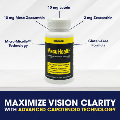 Macuhealth Triple Carotenoid Formula - Eye Vitamins for Adults - 90 Softgels, 3 Month Supply MacuhealthUS supplements