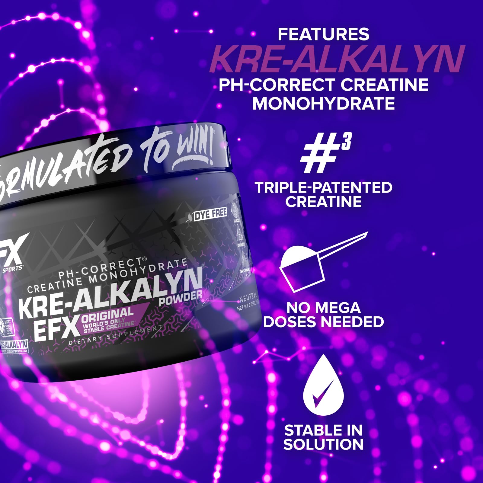 EFX Sports Kre-Alkalyn EFX Powder | pH Correct Creatine Monohydrate Powder Supplement | Strength, Muscle Growth & Performance | 66 Servings (Unflavored) EFX SportsAu supplements