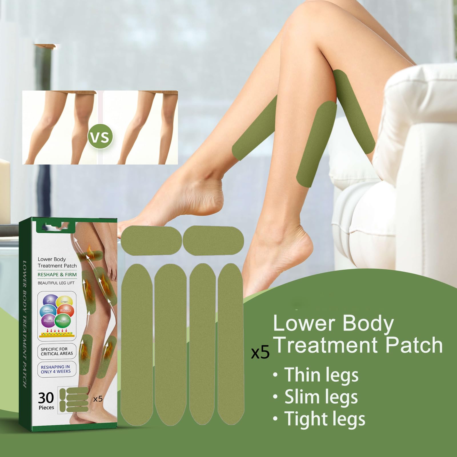 Herballegs Cellulite Reduction Patches, 2 Boxes/60PCS HerbalLegs Patches, Herbal Leg Lifting YSIRFDAu supplements