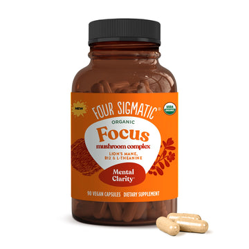 Four Sigmatic Focus Capsules | Lion's Mane Supplement Capsules | Brain Boosting Complex with Ashwagandha, Bacopa Monnieri & Rhodiola | Vegan Nootropic Adaptogen & Mushroom Supplement | 30 Servings Four SigmaticAu supplements