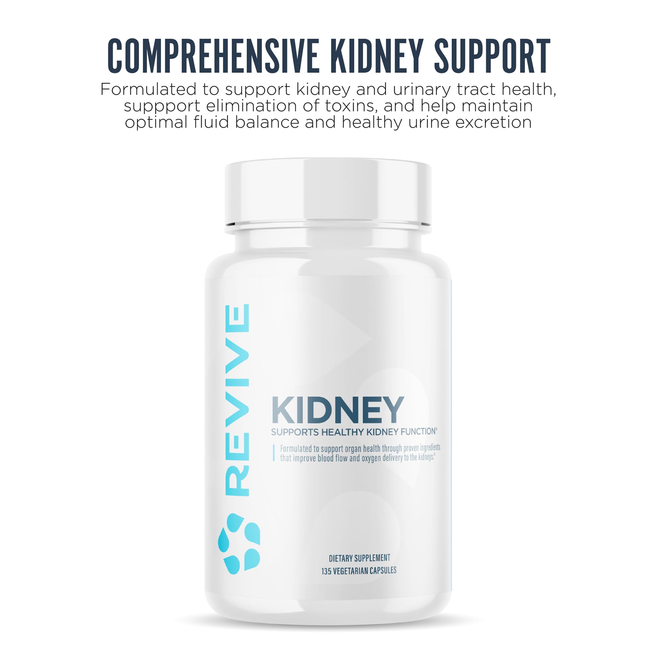 Revive MD Kidney Support Supplement for Men & Women – Kidney Cleanse & Detox Capsules for Overall Health & Function – Vegan-Friendly, Gluten-Free & Soy-Free (135 Vegetarian Capsules, 45 Servings) ReviveAu supplements