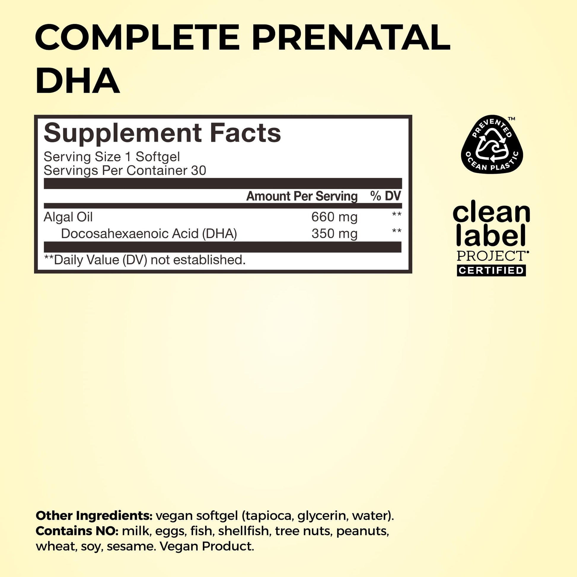 HUM Complete Prenatal Multivitamin for Women with Folate, DHA, and Choline, 23 Nutrients for Daily Support, Gluten Free, Non GMO Supplement for Pre, During, and Post Pregnancy, 30 Vegan Capsules HUMUS supplements