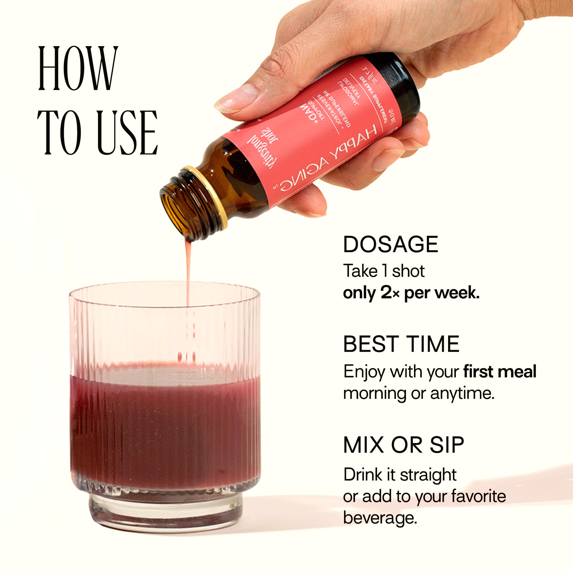 Happy Aging Liquid NAD+ Resveratrol Supplement, NMN Alternative, Liposomal Nicotinamide Riboside & Antioxidants for Energy Support, Brain Health, Firm Skin, Twice Weekly Use, 30 Shots Happy AgingAu supplements