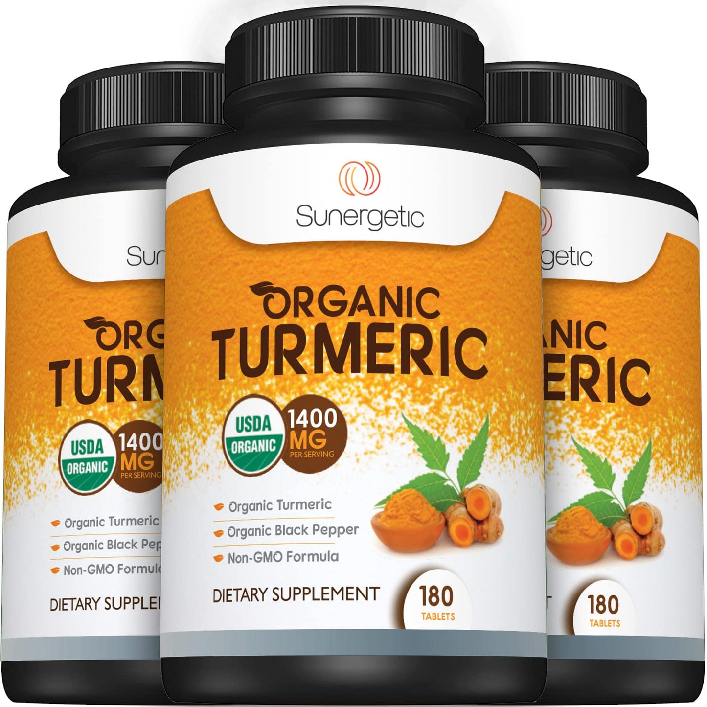 Sunergetic USDA Certified Organic Turmeric Supplement – Includes Organic Turmeric SunergeticUS supplements