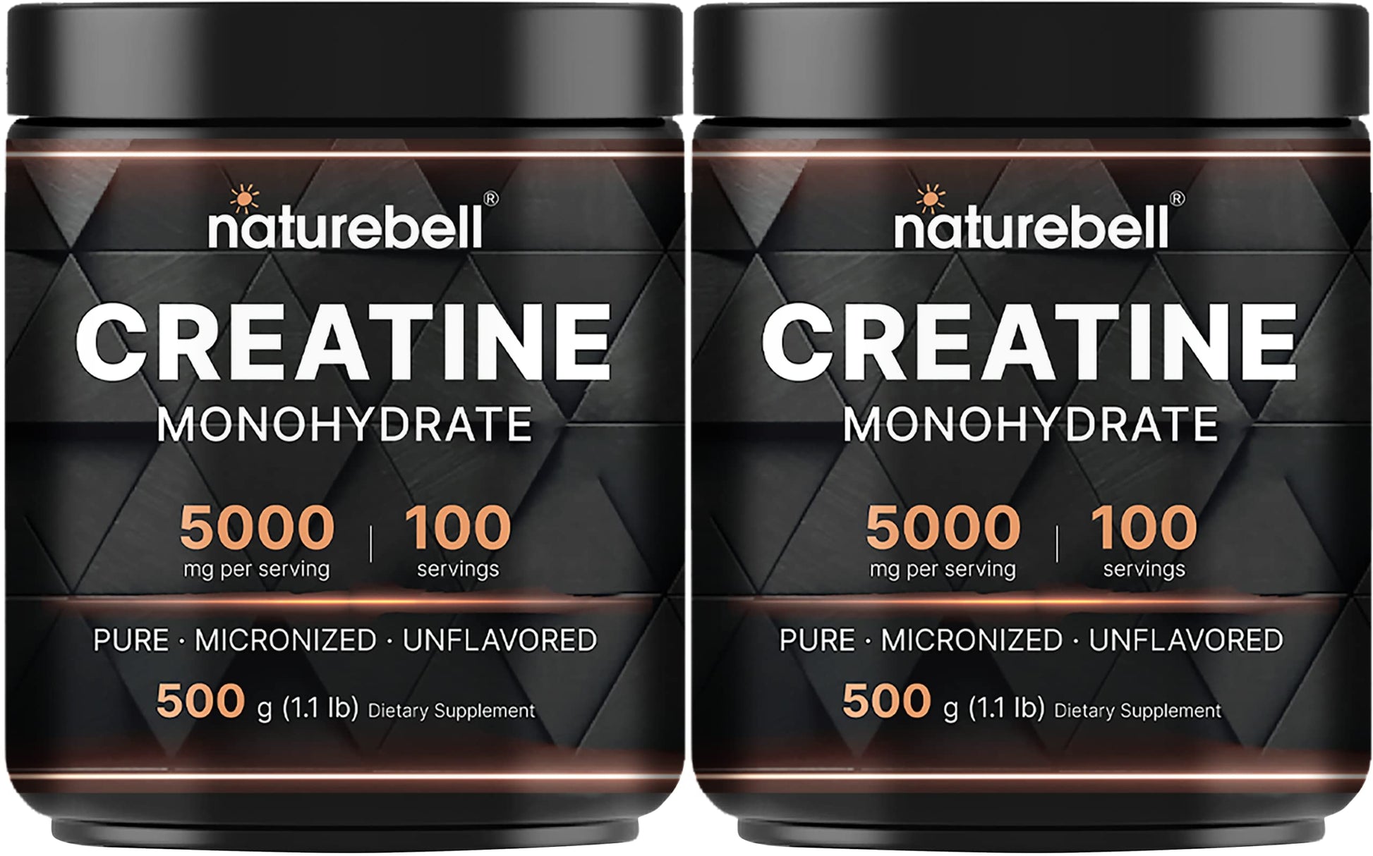 NatureBell 2 Pack Creatine Monohydrate Powder 500 Grams, 5000mg Per Serving NatureBellAu supplements