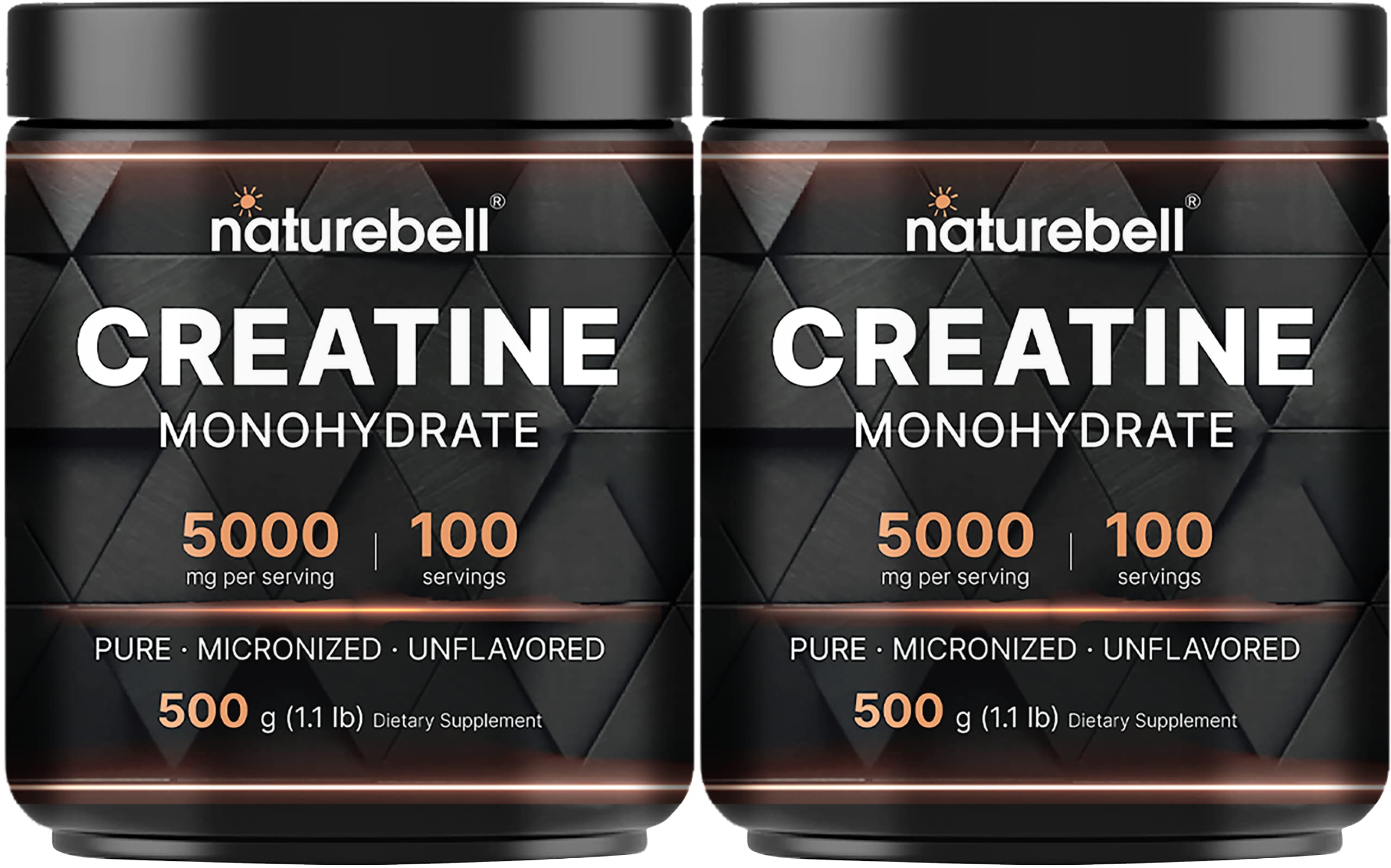 NatureBell 2 Pack Creatine Monohydrate Powder 500 Grams, 5000mg Per Serving NatureBellAu supplements
