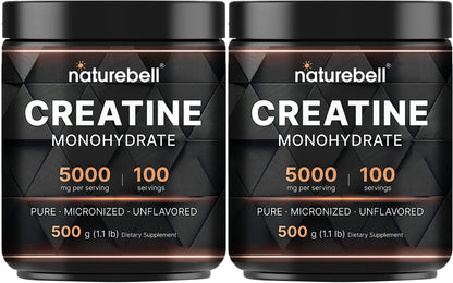 NatureBell 2 Pack Creatine Monohydrate Powder 500 Grams, 5000mg Per Serving NatureBellUS supplements