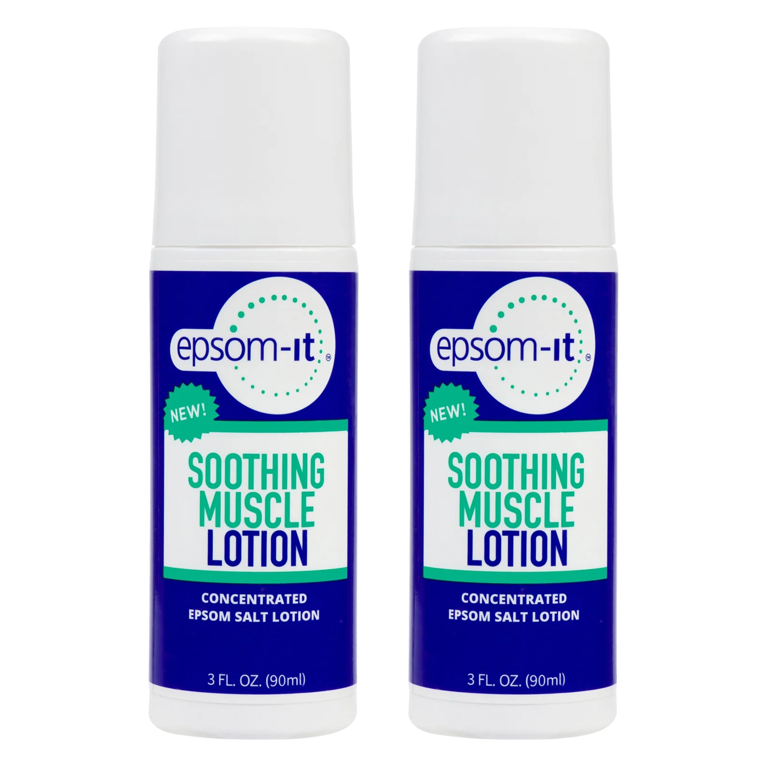 EPSOM-IT Soothing Muscle Lotion - Roll On Epsom Salt Lotion with Arnica for Muscle Stiffness, Leg, Knees and Feet Discomfort, Topical Magnesium Cream, 3oz, 2-Pack EPSOM-ITAu supplements