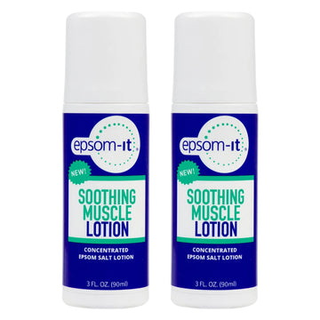 EPSOM-IT Soothing Muscle Lotion - Roll On Epsom Salt Lotion with Arnica for Muscle Stiffness, Leg, Knees and Feet Discomfort, Topical Magnesium Cream, 3oz, 2-Pack EPSOM-ITAu supplements
